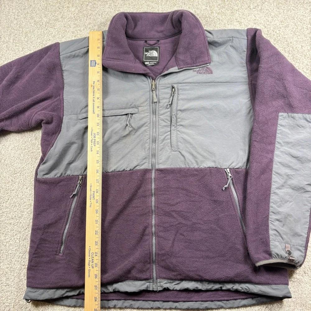 The North Face Denali Jacket Men XL Purple Gray Fleece Full Zip Outdoor Coat